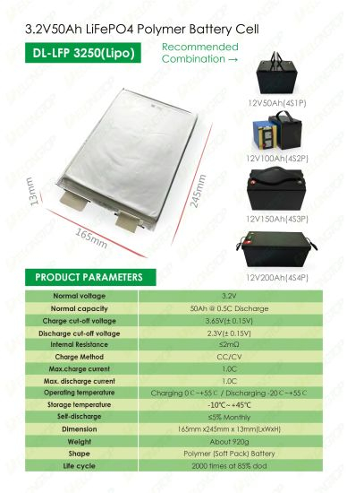 Bateria de lítio LiFePO4 12V 100ah com 10% de desconto em fosfato de ferro e lítio com célula de bolsa de 3,2 V 50ah