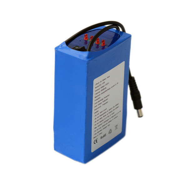Bateria de lítio recarregável 12V 6600mAh 18650 para luz LED