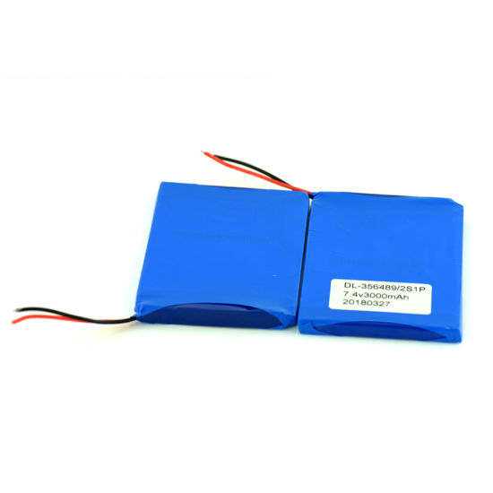 Bateria recarregável de polímero de lítio 7,4 V 3000mAh para produtos digitais