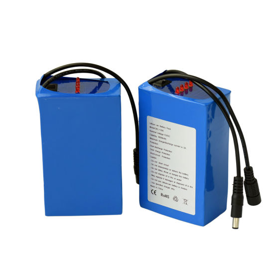 Bateria de lítio recarregável 12V 6600mAh 18650 para luz LED