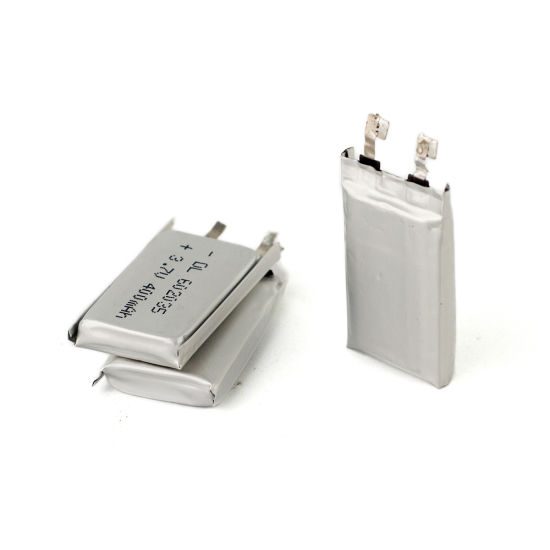 Bateria de íon de lítio de polímero 602035 3,7 V 400 mAh recarregável para Bluetooth