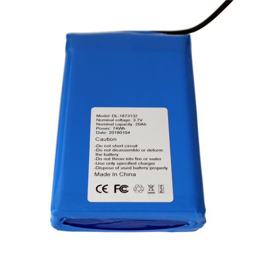 Bateria recarregável de polímero de lítio 3,7V 20ah para venda