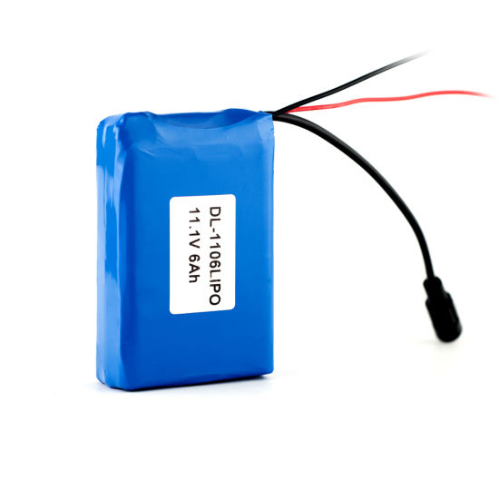 Bateria recarregável 11.1V lipo 6ah bateria de polímero de lítio